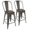 Oregon High Back Counter Stool - Set Of 2